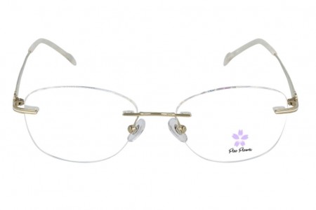 Lunettes de vue Fléo Jij - 51mm - Blanc/Or - vue de face