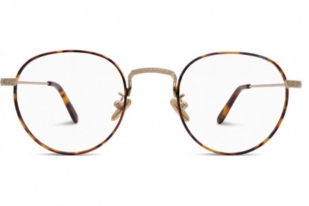 Lunettes de vue French Rétro Jules 48mm Ecaille marron / Or - vue de face