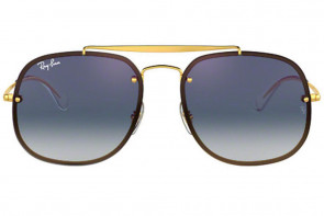 Lunettes de soleil Ray-Ban RB 3583N 58mm Bleu dégradé miroir, vue de face