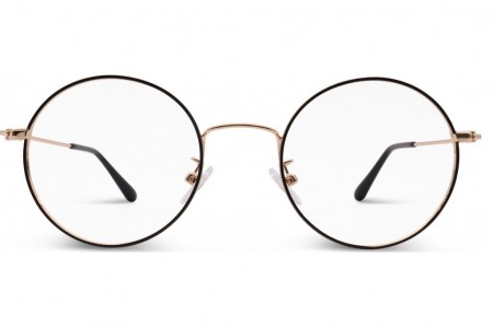 Lunettes de vue French Rétro Amandine 49mm Noir / Or - vue de face