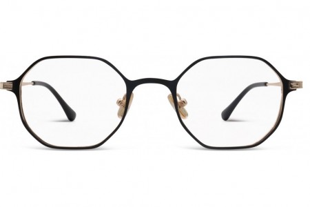 Lunettes de vue French Rétro Areski 47mm Noir / Or - vue de face