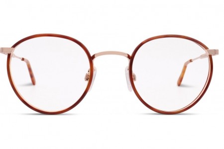 Lunettes de vue French Rétro Gaby 46mm Ecaille roux / Or - vue de face