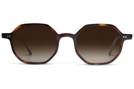 Lunettes de soleil French Rétro Jey 48mm Ecaille Marron Foncé, vue de face