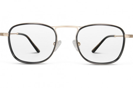 Lunettes de vue French Rétro Joseph 49mm Noir / Or , vue de face