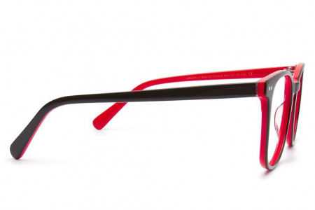 Lunettes de vue LARENA 50mm Grey on Crystal Red, vue de profil