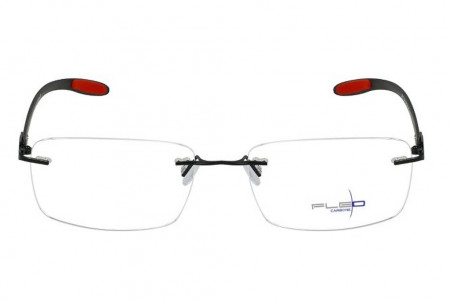 Lunettes de vue Fléo Leto - 56mm Noir mat et Rouge, vue de face