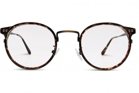 Lunettes de vue French Rétro Liver 44mm Ecaille bronze - vue de face