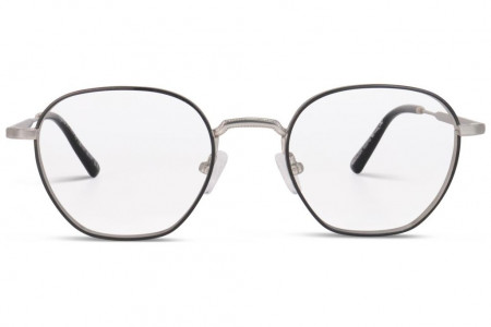 Lunettes de vue French Rétro Marlon 48mm Noir et Argent, vue de face