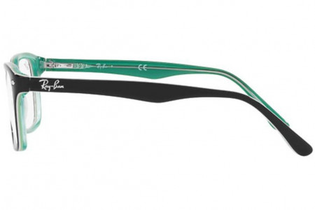 Lunette de vue Ray-Ban 5228 53mm Black on transparent green, vue de profil