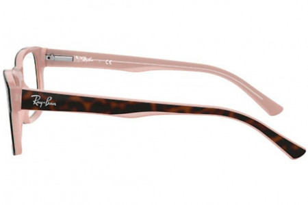 Lunette de vue Ray-Ban 5268 52mm Havana on opal Pink, vue de profil