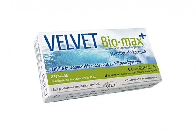 Velvet Biomax + Multifocale Torique SIH - Boite de 6 Lentilles