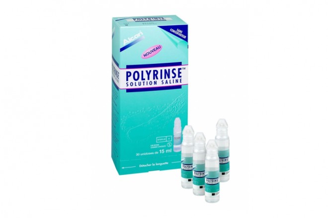 Produits d'entretien Polyrinse solution saline - 30 unidoses de 15ml