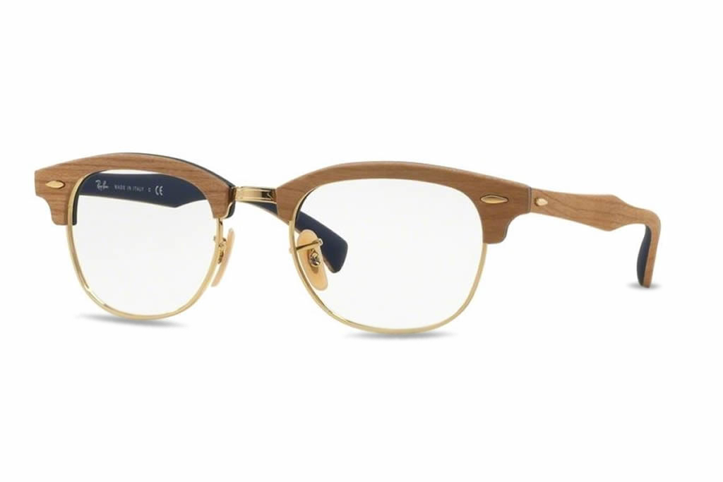 ray ban clubmaster wood blue